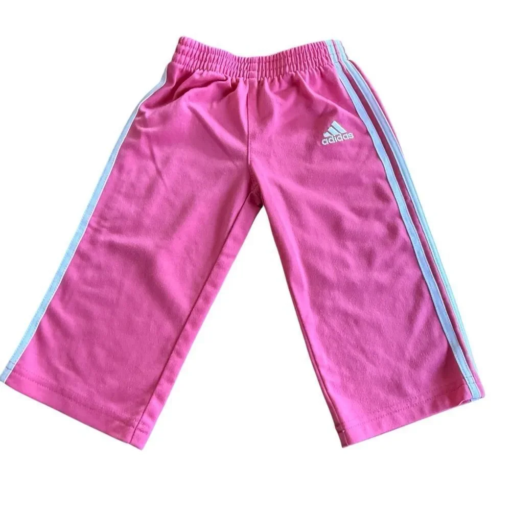 Adidas Baby Girl Pink Track Pants White Stripes 12 Months